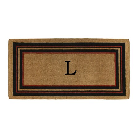 Calloway Mills Monogram Door Mat, Natural, Black, Red, 18 in W x 30 in L 180061830L